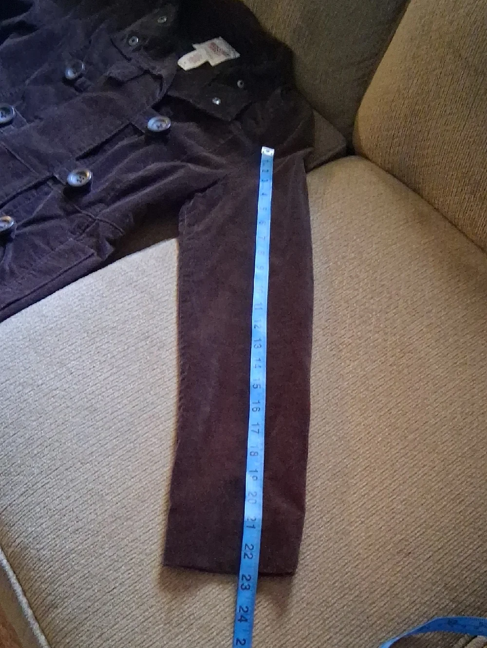 Mossimo Supply Co. Dark Brown Corduroy Double-Breasted Pea Coat - Picture 5 of 6